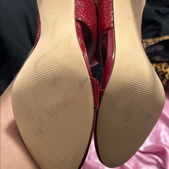 Calvin Klein Glossy Red Sandals - Picture 2 of 2